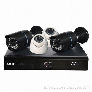 DVR Kits, Includes 1pc 4CH HDMI P2P DVR and 4pcs Cameras, 1/4 CMOS 650TVL, 3.6mm Lens, 24pcs IR LED